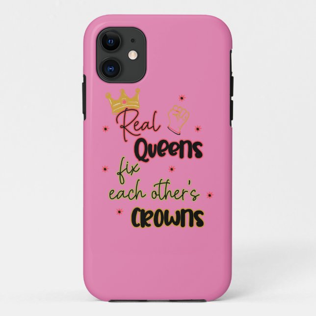 Real Queens Fix Each Other's Crowns Case-Mate iPhone Case (Back)
