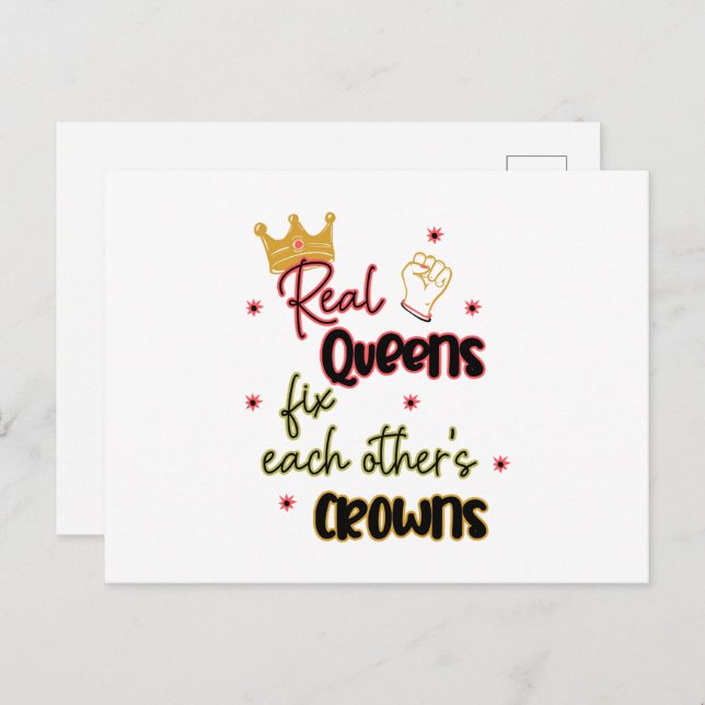 Real Queens Fix Each Other's Crowns Postcard (Front/Back)