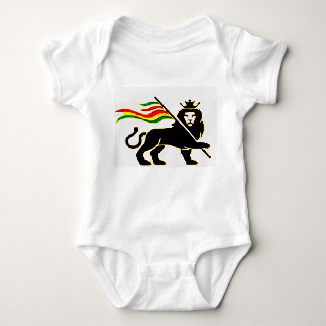 Real Rasta Lion Baby Baby Bodysuit (Front)