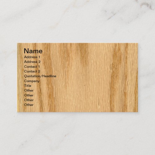 Real Red Oak Veneer Woodgrain Business Card