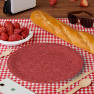 Real Red woven-look design Paper Plates