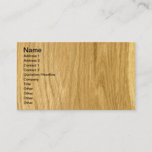 Real Scanned Crown Cut Oak Veneer Business Card