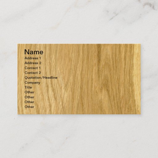 Customizable Real Crown Cut Oak Veneer Woodgrain Business Card