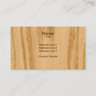 Real Scanned Red Oak Veneer Woodgrain Business Card