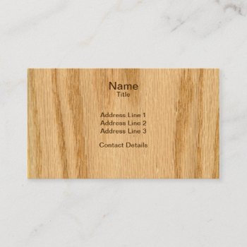 Real Scanned Red Oak Veneer Woodgrain Business Card by Hakonart at Zazzle