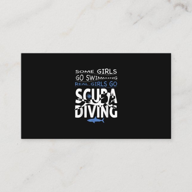 Real Scuba Diving Girl Some Go Swimming Funny Gift Enclosure Card (Front)