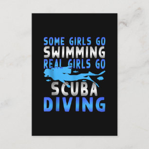 Real Scuba Diving Girls Some Go Swimming Funny Enclosure Card