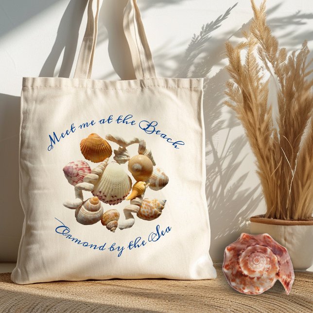 Real Shells Beach Saying Cloth Tote Bag (Creator Uploaded)