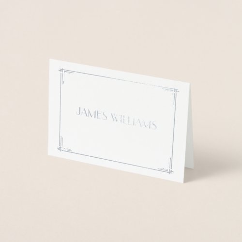 Real Silver Foil Art Deco Wedding Place Card