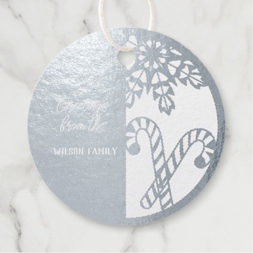 Real Silver Foil Candy Canes Foil Favor Tags