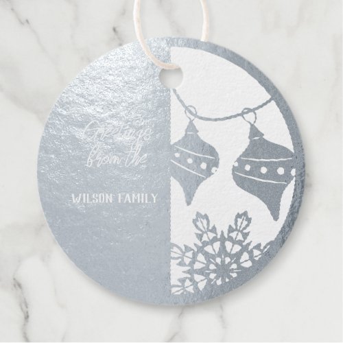 Real Silver Foil Christmas Balls Foil Favor Tags