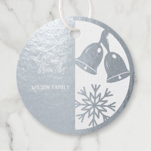 Real Silver Foil Christmas Bells  Foil Favor Tags