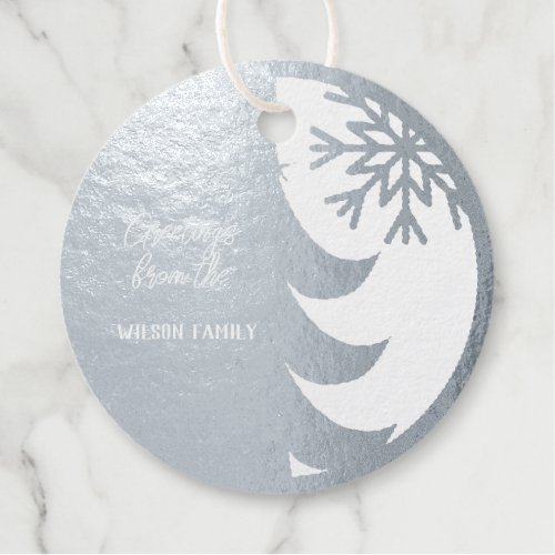 Real Silver Foil Christmas Tree Foil Favor Tags