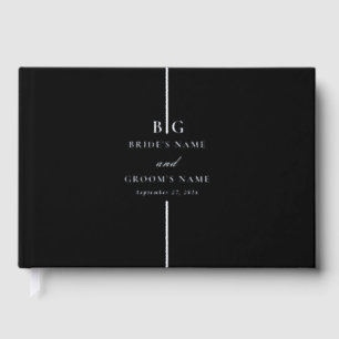 Real Silver Foil Minimal Elegant Monogram Wedding Foil Guest Book