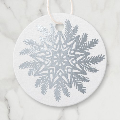 Real Silver Foil Snowflakes  Foil Favor Tags