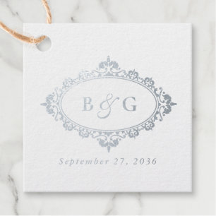 Real Silver Foil Wreath Elegant Metallic Wedding Favor Tags