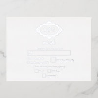 Real Silver Foil Wreath White Wedding RSVP