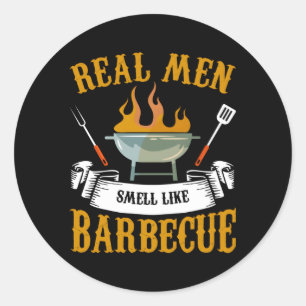 Real Smell Like Barbecue Bbq Grilling Grill Cook Classic Round Sticker