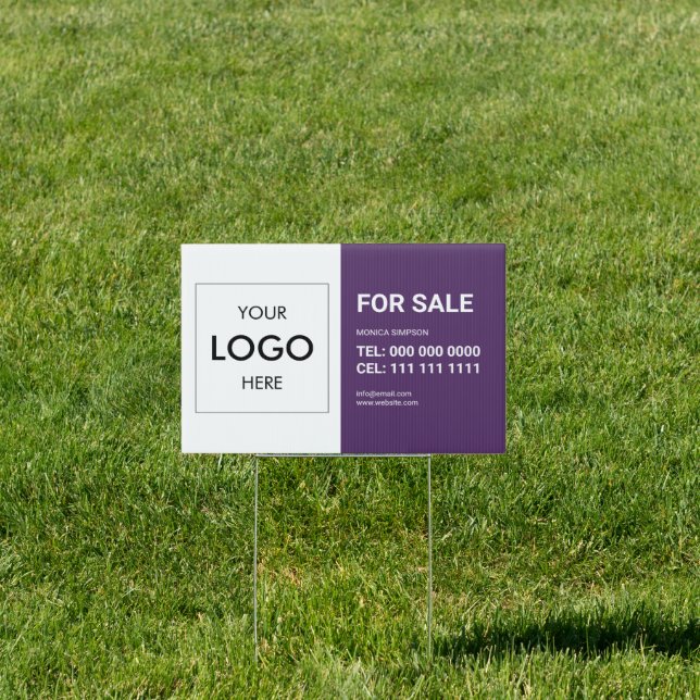 Real State Logo Modern Purple Violet Sign (Insitu)