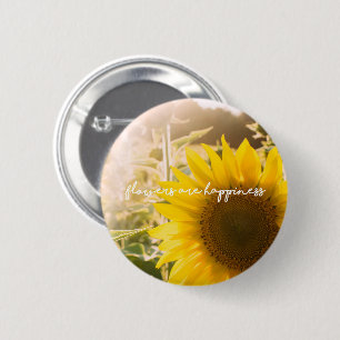 Real Sunflower Photo Field Flowers Are Happiness Button