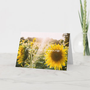 Real Sunflower Photo Field Flowers Are Happiness Card