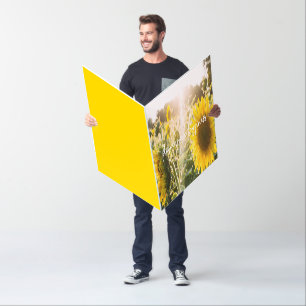 Real Sunflower Photo Field Flowers Are Happiness Card