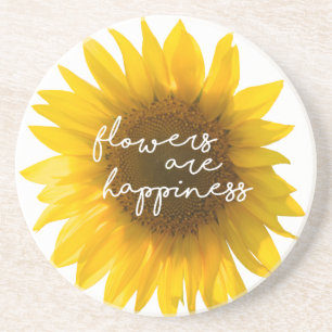 Real Sunflower Photo Field Flowers Are Happiness Coaster