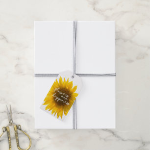 Real Sunflower Photo Field Flowers Are Happiness Gift Tags