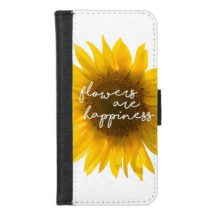 Real Sunflower Photo Field Flowers Are Happiness iPhone 8/7 Wallet Case