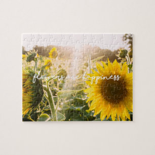 Real Sunflower Photo Field Flowers Are Happiness Jigsaw Puzzle