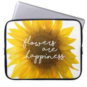 Real Sunflower Photo Field Flowers Are Happiness Laptop Sleeve