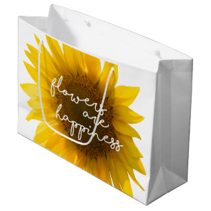 Real Sunflower Photo Field Flowers Are Happiness Large Gift Bag