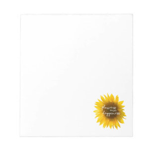 Real Sunflower Photo Field Flowers Are Happiness Notepad
