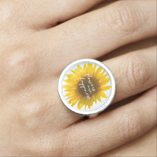 Real Sunflower Photo Field Flowers Are Happiness Ring