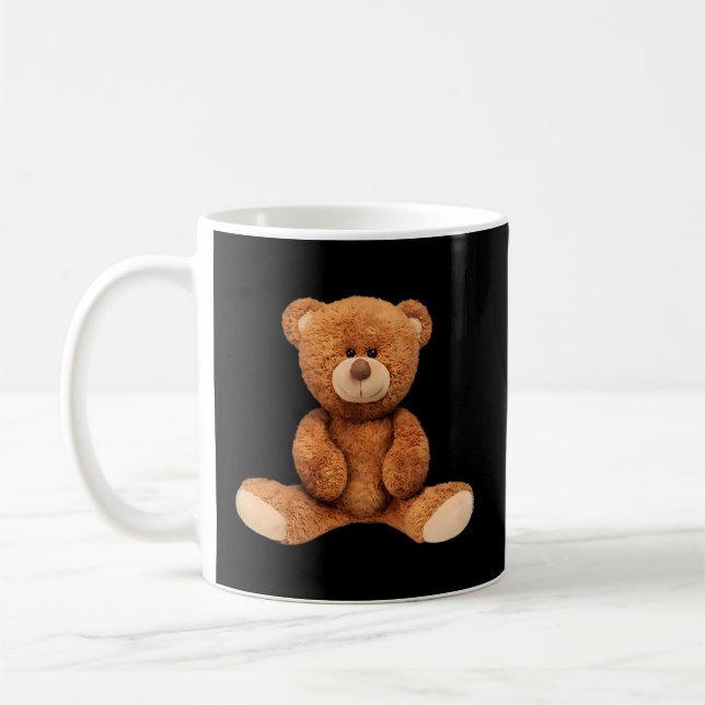 Real Teddy Bear Illustration Coffee Mug (Left)