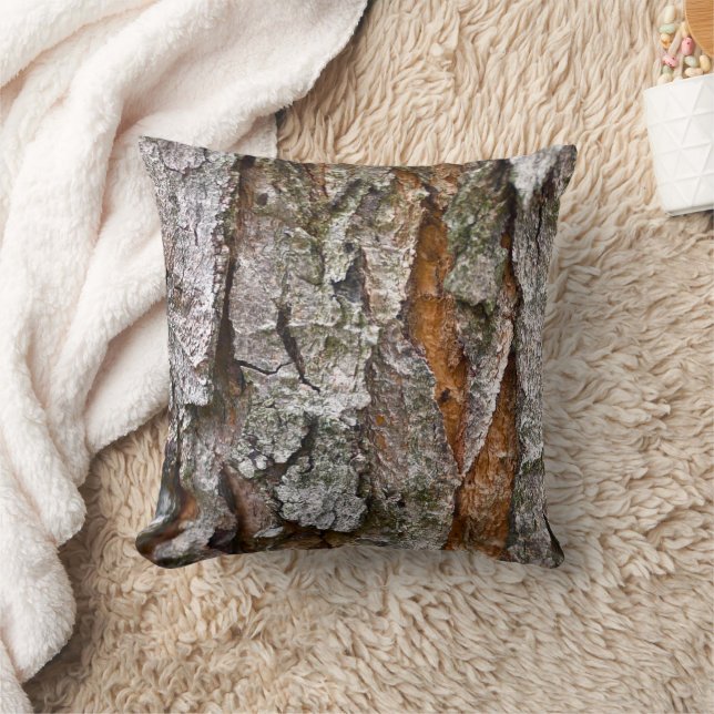 Real Tree Bark Texture Throw Pillow Zazzle