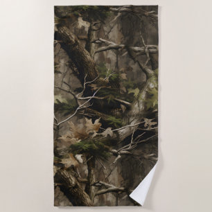 Real Tree Camouflage Beach Towel