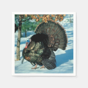 Real Turkey Christmas Thanksgiving Winter Xmas Napkins