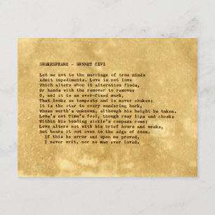 Real Typewriter Shakespeare Sonnet 116 (CXVI) Invitation