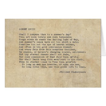 Real Typewriter Shakespeare Sonnet 18 (xviii) by Hakonart at Zazzle
