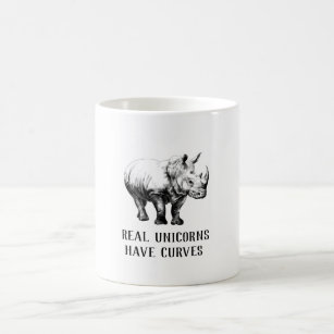 Real unicorns have curves funny rhino coffee mug