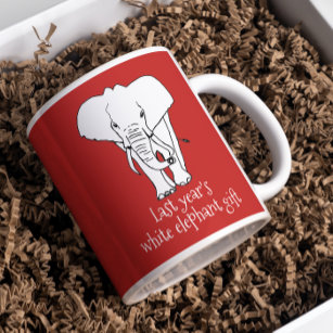 Real White Elephant Christmas Gift Funny Coffee Mug