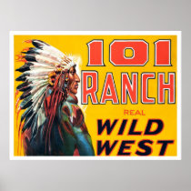 Real Wild West Show, 1910. Vintage Advertising Poster