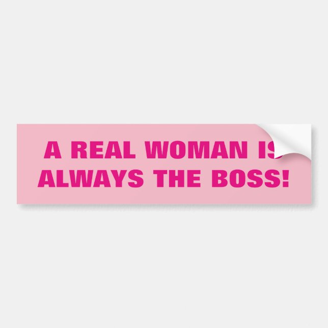 REAL WOMAN BUMPER STICKER (Front)