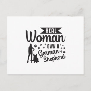 Real Woman Own A German Shepherd Dog Dogs Funny Postcard