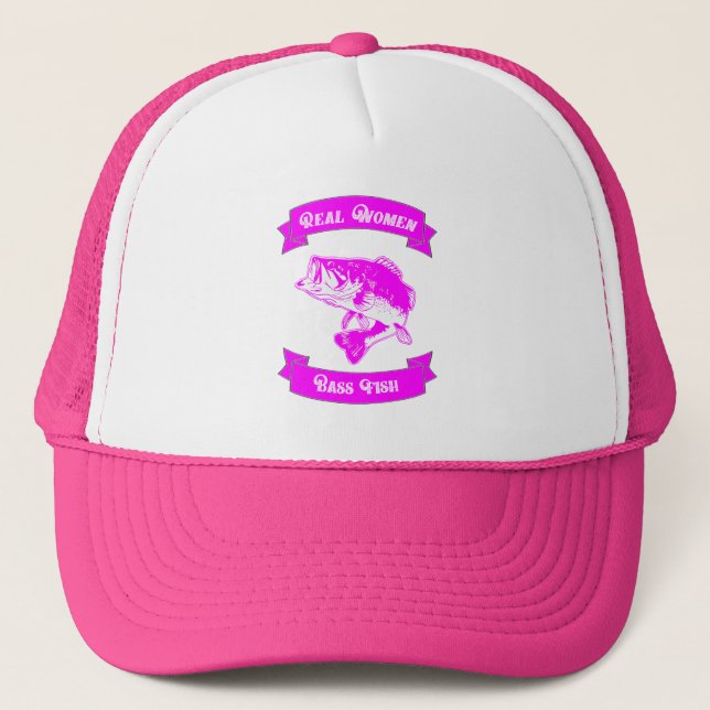 Real Women Bass Fish Sport Fishing Hat (Front)