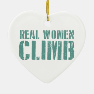 Real Women Climb Ceramic Ornament