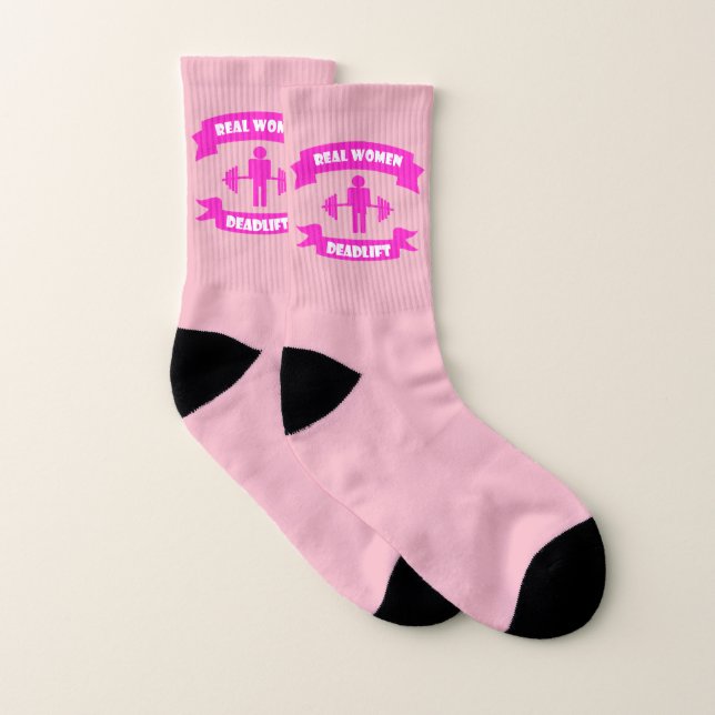 Real Women Deadlift Weightlifting Fitness Socks (Pair)