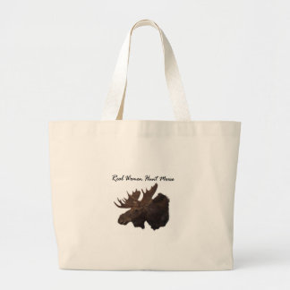 Real Women Hunt Moose Large Tote Bag