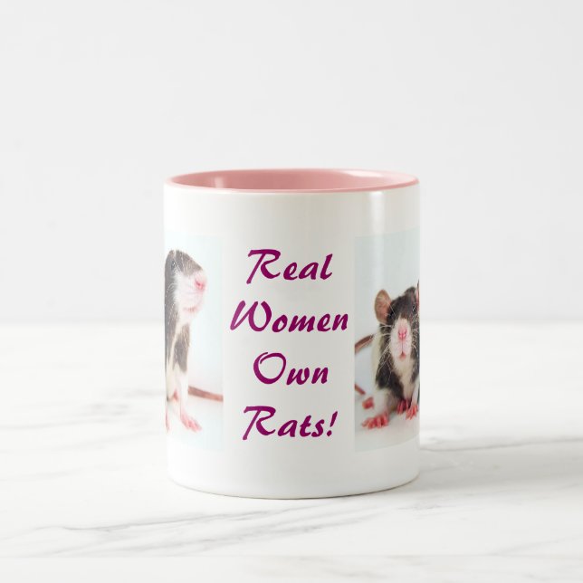 Real Women Own Rats! Two-Tone Coffee Mug (Center)